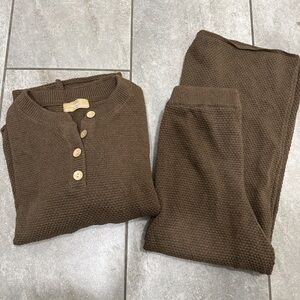 Free-est by Free People Womens Brown Sweater Set